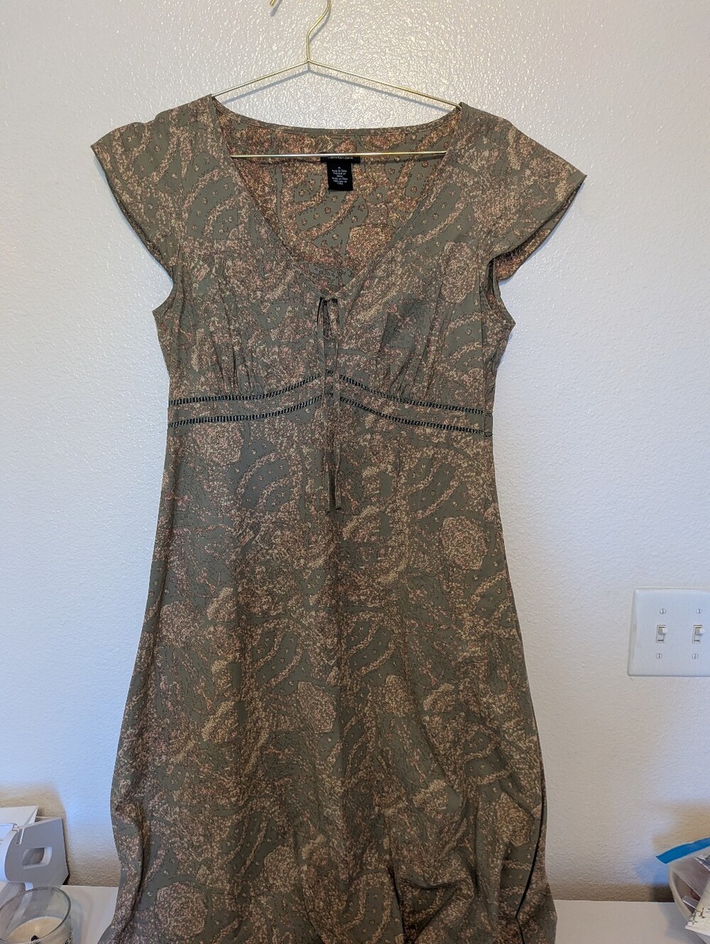 Vintage Y2K 90's Whimsy Floral Cotton Calvin Klein Cottage Core Dress - Picture 2 of 7